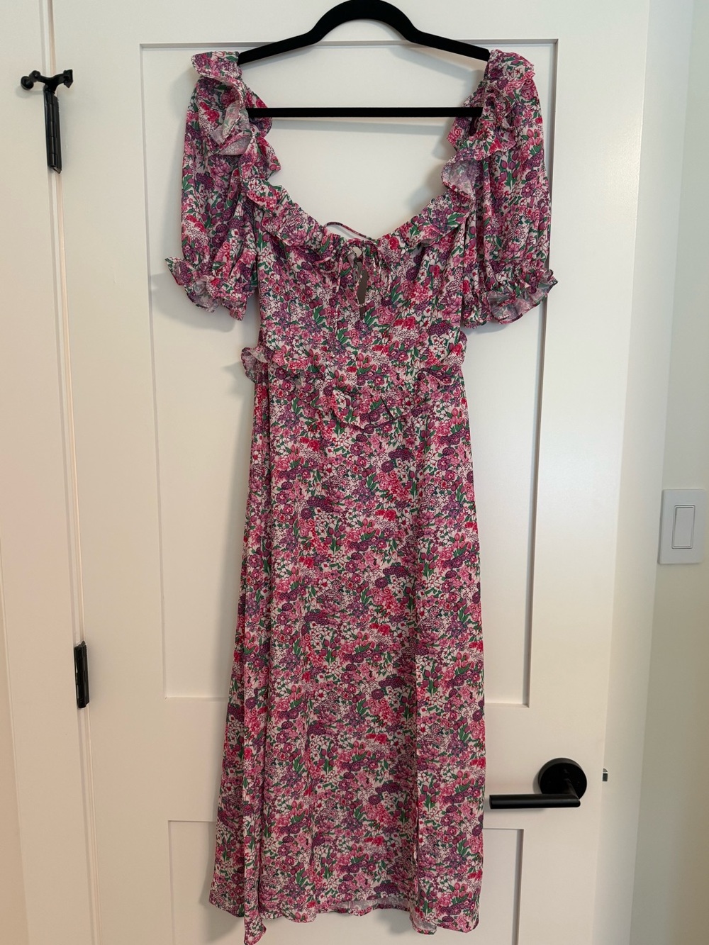 For Love & Lemons Katarina Midi Dress Pink Floral Size XS EUC